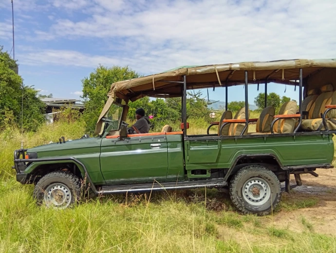 4x4 safari jeep during a game drive in Maasai Mara Kenya
